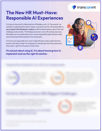 Transcarent report cover “The New HR Must-Have: Responsible AI Experiences”